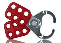 489-141 RS PRO Red 6-Lock Steel Hasp Lockout, 25mm Shackle, 25mm Attachment