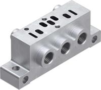 nas-18-02-vdma Festo NAS series 5 station G 1/8, Metric M5 Sub Base for use with VSVA Solenoid Valves, 161115