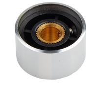499-949 RS PRO 22mm Silver Potentiometer Knob for 6.4mm Shaft Splined