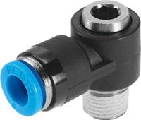 qslv-14-10-i Festo Elbow Threaded Adaptor, R 1/4 Male to Push In 10 mm, Threaded-to-Tube Connection Style, 153102