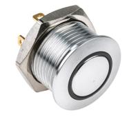 175-8522 RS PRO Illuminated Push Button Switch, Momentary, Panel Mount, 16mm Cutout, SPST, Yellow LED, 36V dc, IP67
