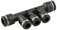 176-1837 RS PRO 3 Outlet Manifold Push In 6 mm Push In 4 mm