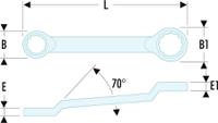 55a20x22 Facom 55A Series Ring Spanner, 20mm, Metric, Double Ended, 316 mm Overall