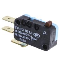 83-161-118 Crouzet Button Micro Switch, Tab Terminal, 16 A @ 250 V ac, SPDT, IP40