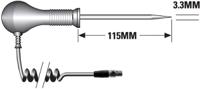 204-8384 RS PRO PT100 Needle Insertion Temperature Probe, 115mm Length, 3.3mm Diameter, 500 °C Max