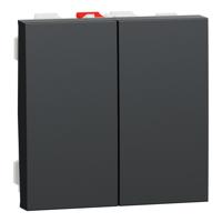 nu321354 Schneider Electric Anthracite Rocker Switch, 2 Gang, New Unica