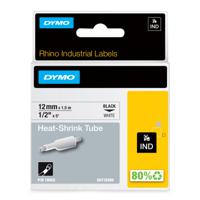 18055 Dymo Heat Shrink Tubing, White 12mm Sleeve Dia. x 1.5m Length 3:1 Ratio, DYMO Series