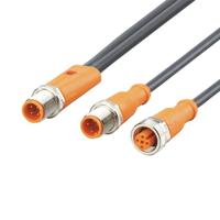 evca66 ifm electronic Male 5 way M12 to Female 5 way M12 Communication Cable, 0.2 m