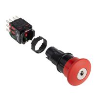 xb6as9349b Schneider Electric Harmony Series Key Release Emergency Stop Push Button, Panel Mount, 16mm Cutout, 2NO + 2NC, IP65