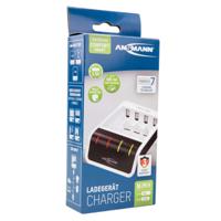 1001-0092-01 Ansmann Comfort Smart Battery Charger For NiMH AA, AAA 4 Cell 1.2V 400mA, Batteries Included