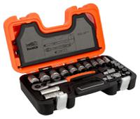 s240af Bahco 23-Piece Imperial 1/2 in Standard Socket Set with Ratchet, 6 point