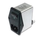 fn284-10-06 Schaffner 10A, 250 V Male Flange Mount IEC Inlet Filter 2 Pole FN284-10-06, Faston 2 Fuse