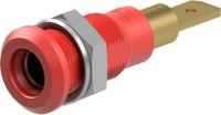 643040-22 Staubli Red Socket Test Socket, Tab Termination, 25A, 30V ac, Gold Plating