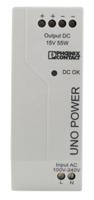 2903001 Phoenix Contact UNO POWER Switched Mode DIN Rail Power Supply, 85 → 264V ac ac Input, 15V dc dc Output, 3.7A