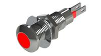 524-501-23 Marl 524 Series Red Panel Mount Indicator, 24V dc, 8.1mm Mounting Hole Size, Faston, Solder Lug Termination, IP67