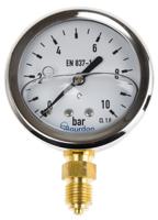 mit3d22b22 Bourdon G 1/4 Analogue Pressure Gauge 10bar Bottom Entry 63mm Outside Diameter, With RS Calibration
