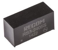 rs3-2405s Recom RS3 DC-DC Converter, 5V dc/ 600mA Output, 18 → 36 V dc Input, 3W, Through Hole, +71°C Max Temp -40°C Min