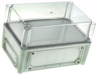 ekjb-180-t-ekjvt Fibox EK Series Grey Polycarbonate Enclosure, IP66, IP67, Flanged, Transparent Lid, 280 x 190 x 180mm