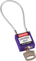 compact-cable-padlock-purple-20cm-kd Brady Purple 1-Lock Rugged Reinforced Nylon Body with Sheathed Steel Cable Keyed Padlocks & Safety Padlocks, 4.7mm