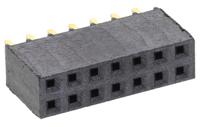 ssw-107-01-g-d Samtec SSW Series Straight Through Hole Mount PCB Socket, 14-Contact, 2-Row, 2.54mm Pitch, Solder Termination