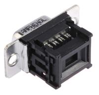 l17defra09s Amphenol Communications Solutions DFR 9 Way Right Angle Cable Mount D-sub Connector Socket, 2.74mm Pitch