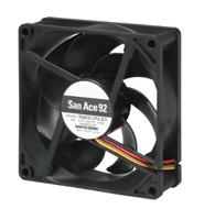 9ga0912p4j031 Sanyo Denki 9GA Series Axial Fan, 12 V dc, DC Operation, 132m³/h, 4.68W, 390mA Max, 92 x 92 x 25mm