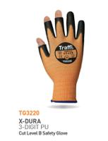 tg3220-08 Traffi Orange Glass, Polyamide, Polyethylene HPPE, Polyamide Work Gloves, Size 8, Polyurethane Coating