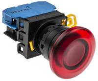 yw1l-m4e10q4r Idec YW Series Illuminated Push Button Complete Unit, Panel Mount, 22mm Cutout, SPST, IP65