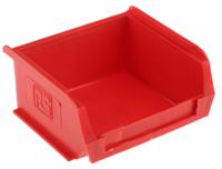 484-3974 RS PRO PP Storage Bin, 90mm x 100mm x 50mm, Red