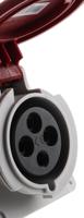 pky32f434 Schneider Electric, PratiKa IP67 Red Panel Mount 3P + E Right Angle Industrial Power Socket, Rated At 32A, 415 V