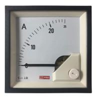 186-2439 RS PRO Analogue Panel Ammeter 25 (Input)A AC, 68mm x 68mm, 1 % Moving Iron