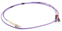 536-6822 RS PRO LC to ST Duplex Multi Mode OM3 Fibre Optic Cable, 50/125μm, Purple, 1m