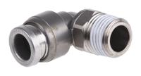 kqb2l06-01s SMC KQB2 Series Elbow Threaded Adaptor, R 1/8 Male to Push In 6 mm, Threaded-to-Tube Connection Style