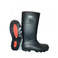 202-44 Pollyboot Black Steel Toe Capped Unisex Safety Boot, UK 10, EU 44