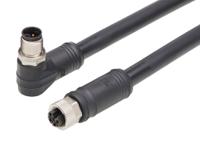 1205010249 Brad from Molex Cordset, 4 Contacts, Cable, M12 Connector, Plug, Socket, Female/Male, IP67, 120501 Series