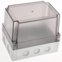 pcm-150150-t-enclosure Fibox Grey Polycarbonate Enclosure, IP66, IP67, Clear Lid, 180 x 130 x 150mm