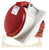 740 MENNEKES IP44 Red Panel Mount 7P 20 ° Industrial Power Socket, Rated At 32A, 400 V