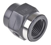 721911006 Georg Fischer Plastic Pipe Fitting, Straight Threaded Socket, Rp 1/2in to Cement 1/2in