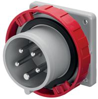 2483297 Scame IP67 Red Panel Mount 3P + N + E Industrial Power Plug, Rated At 32A, 415 V