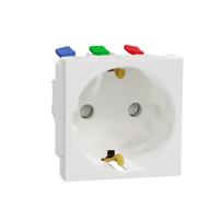 nu305718 Schneider Electric, New Unica IP21D White Flush Mount 2P+E Socket Socket, Rated At 16A, 250 V