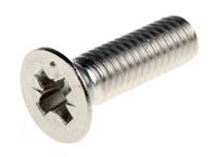 158-3742 RS PRO Pozi M6 Countersunk A4 316 Stainless Steel Machine Screws DIN 965 x 20.0mm