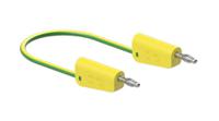 641030-05020 Staubli Test lead, 19A, 30 → 60V, Green/Yellow, 50cm Lead Length