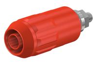 669684-22 Staubli Red Female Banana Socket, 4 mm Connector, Bolt Termination, 20A, 1000V, Nickel Plating