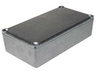 194-7613 RS PRO Silver Die Cast Aluminium General Purpose Enclosure, IP54, Black Lid, 111 x 60 x 31mm
