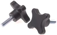 702-7709 RS PRO Black 4-Arm Clamping Knob, M8, Threaded Stud