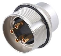 0314-04 Lumberg 4 Pole Din Plug, DIN EN 60529, 5A, 250 V ac IP68, Male, Wall Mount