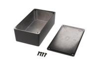 1590p1bk Hammond 1590 Series Black Die Cast Aluminium Enclosure, IP54, Black Lid, 153 x 83 x 50mm