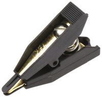 bu-75k Mueller Electric Black Kelvin Clip, 10A, 7.9mm Jaw Opening, Gold Plating