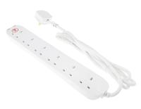 696-3660 RS PRO 2m 6 Socket Type G - British Extension Lead
