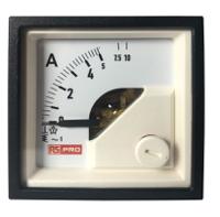 186-2418 RS PRO Analogue Panel Ammeter 10 (Input, Scale)A AC, 45mm x 45mm, 1 % Moving Iron